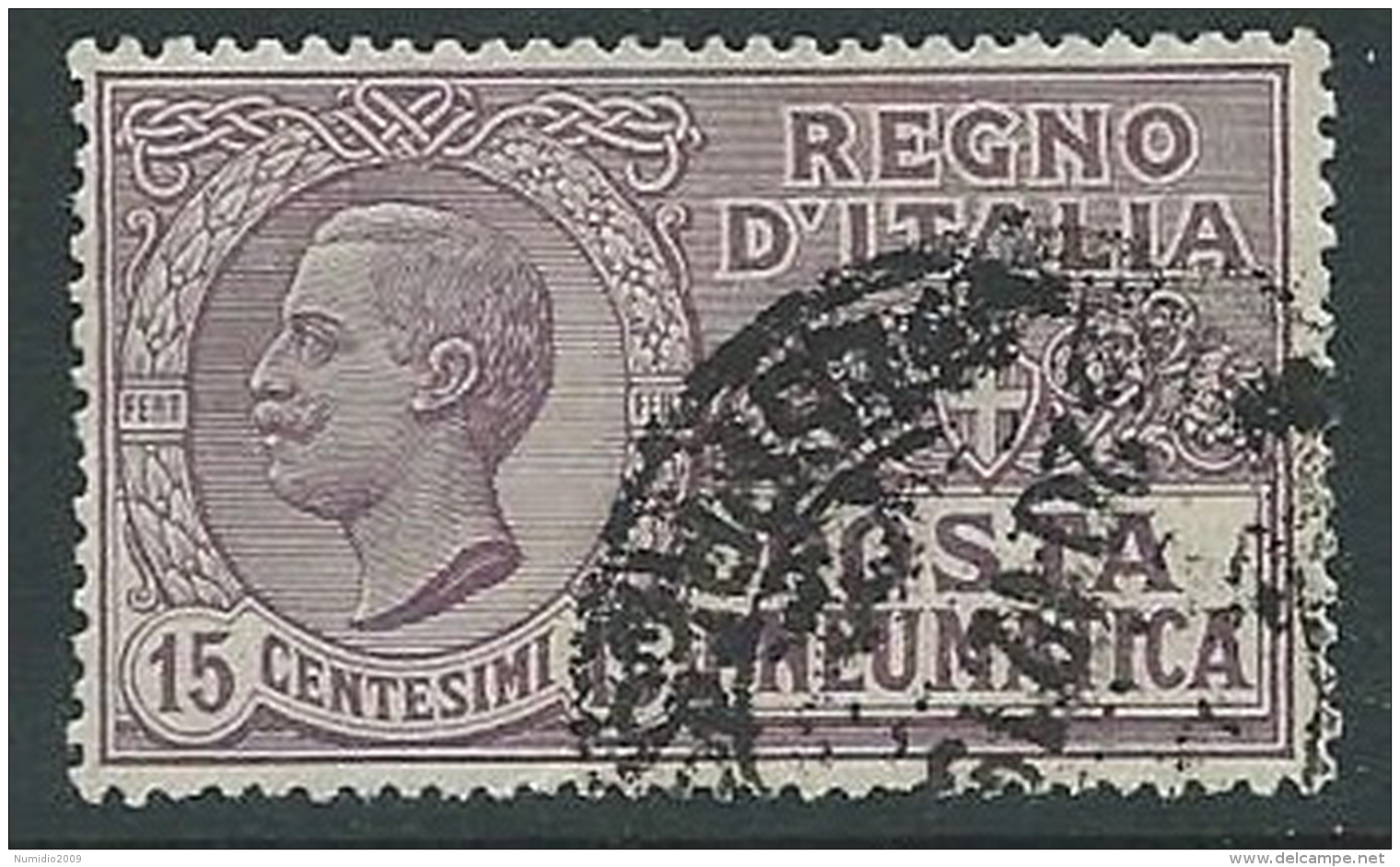 1913-23 REGNO USATO POSTA PNEUMATICA 15 CENT - U30-7 - Poste Pneumatique