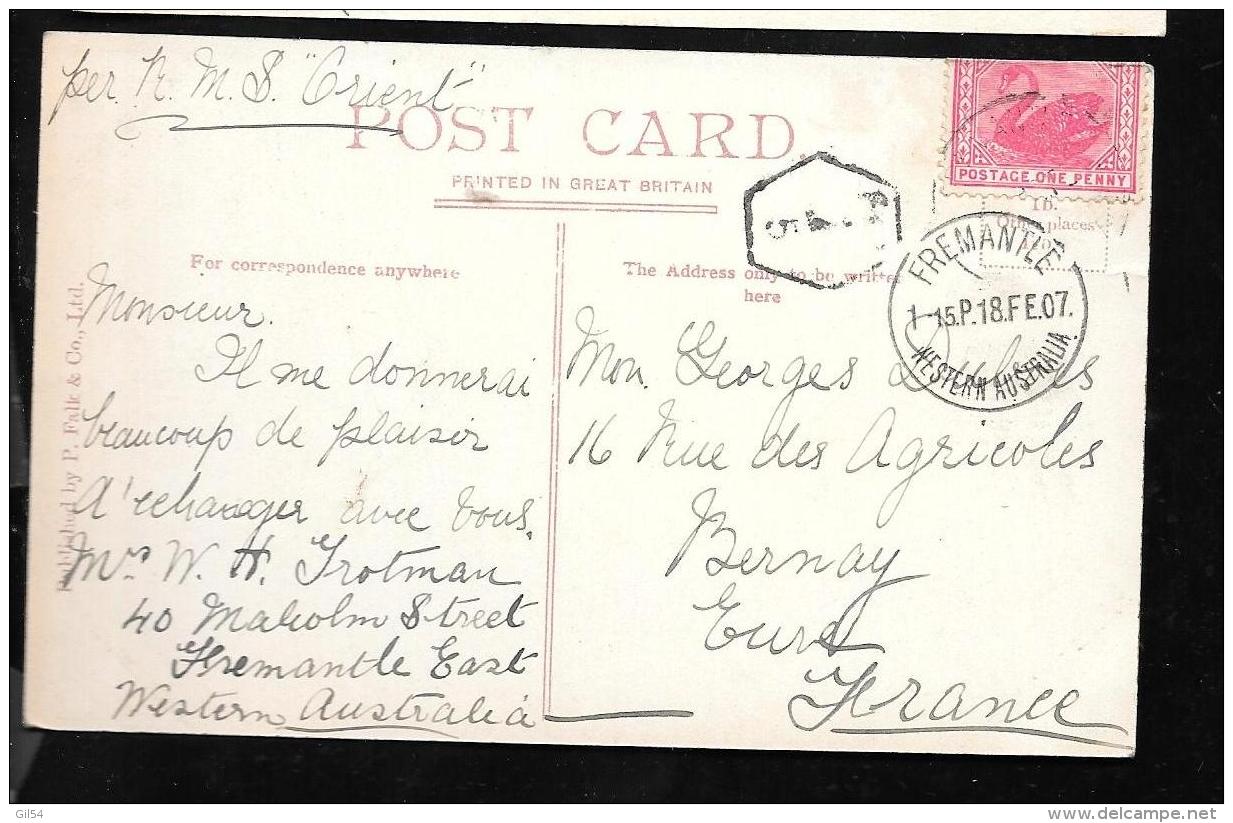 Cpa D'australie  Occidentale  - The Blackwood River Near Balingup( Taxée ) En 1907, Yvert N° 70 - ODB03 - Cartas & Documentos