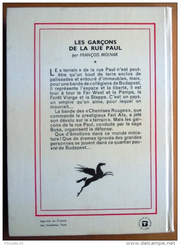 Les Garçons De La Rue Paul Par François MOLNAR/ 1958 Bibliothèque Verte N°38 - Biblioteca Verde