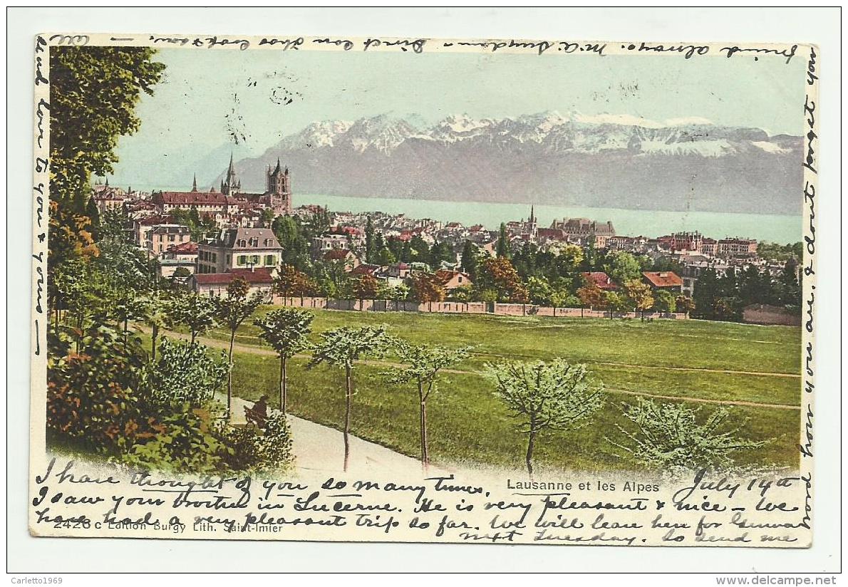 LOSANNA ET LES ALPES 1904  VIAGGIATA FP - Other & Unclassified