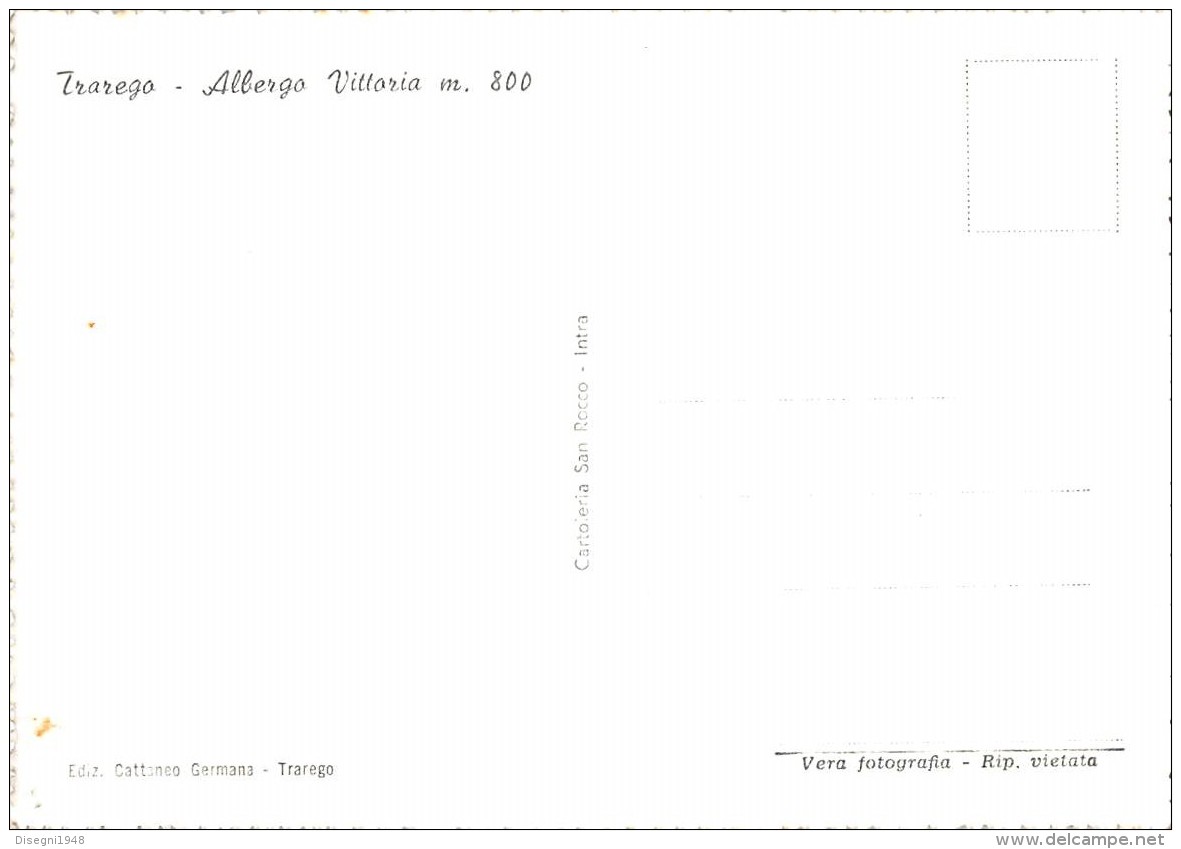05450 "TRAREGO VIGGIONA (VB) - ALBERGO VITTORIA - M. 800" ANIMATA. CART. POST. ORIG. NON SPEDITA. - Andere & Zonder Classificatie