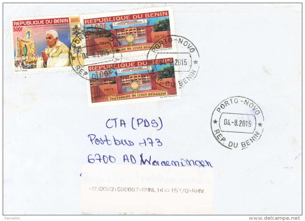 Benin 2015 Porto Novo Pope Bendict 500f Lycee 100f Smaller Format Tunis Printer Cover - Benin – Dahomey (1960-...)