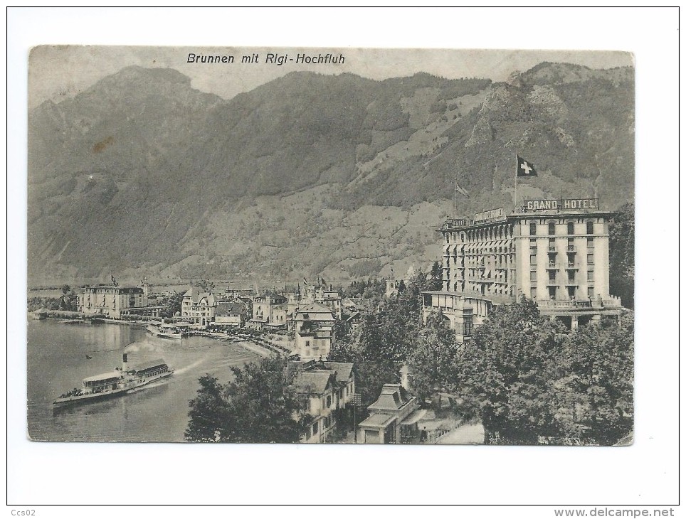 Brunnen Mit Rigi-Hochfluh 1921 - Autres & Non Classés