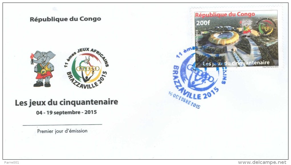 Congo 2015 Jeux Africains African Games Organised In Brazzaville New Stadium FDC - FDC