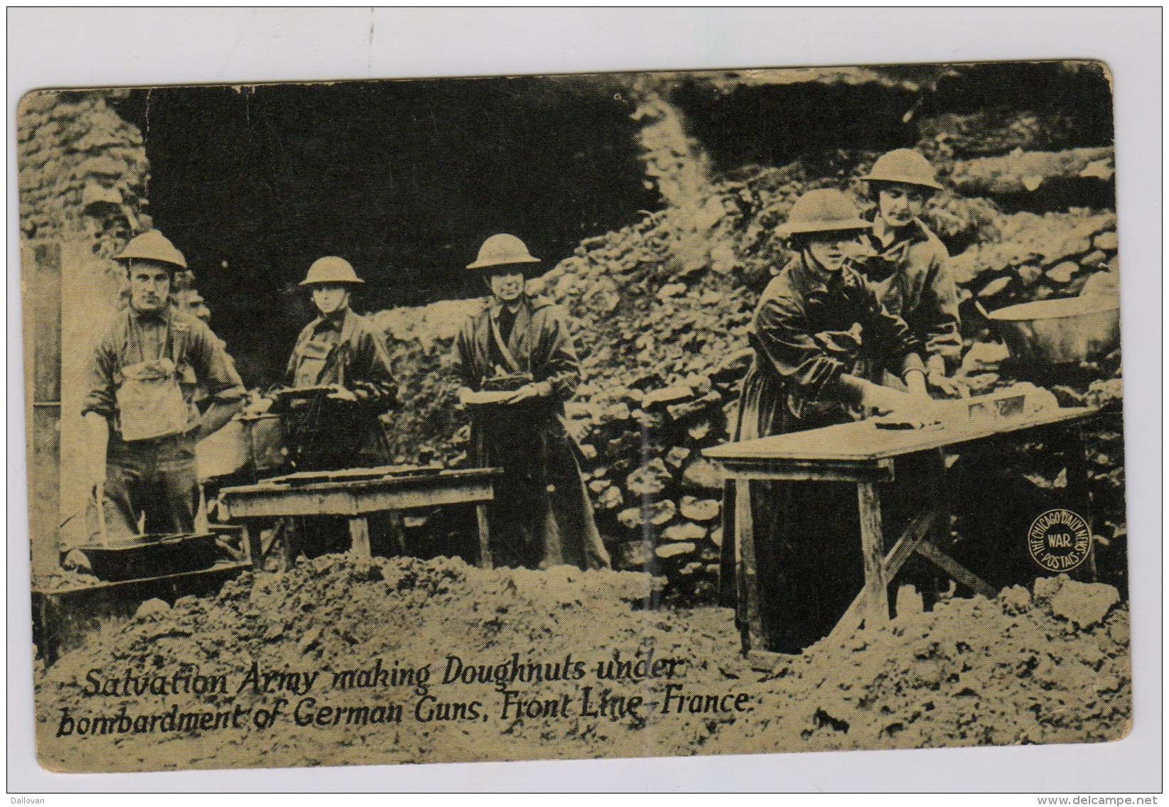 Amerikaanse Postkaart Frans Front: Salvation Army Making Doughnots - Guerre 1914-18