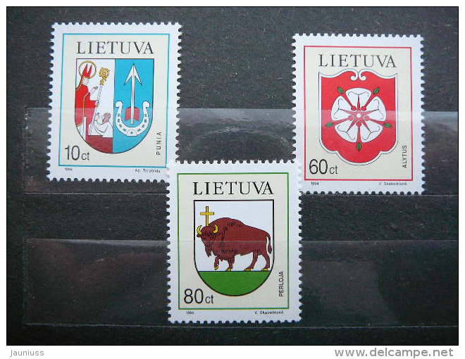 Lietuva Lithuania Litauen Lituanie Litouwen 1994 MNH # Mi. 563/5 Coat Of Arms.Crests,Symbols, Fauna - Litouwen