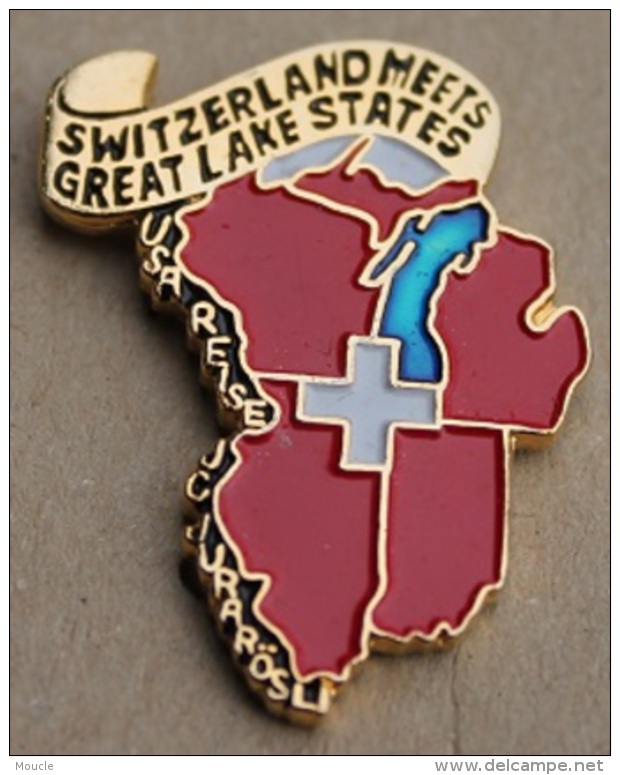 SWITZERLAND MEETS FRAT LAKE STATES - USA  - DRAPEAU SUISSE - SWISS FLAG-     (ROUGE) - Asociaciones