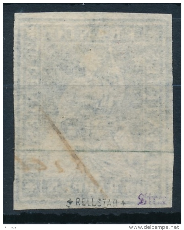 23A 10 Rappen Strubel Blau, Münchnerdruck 2. Auflage, Weissrandig Mit ATTEST: Berra-Gautschy - Used Stamps