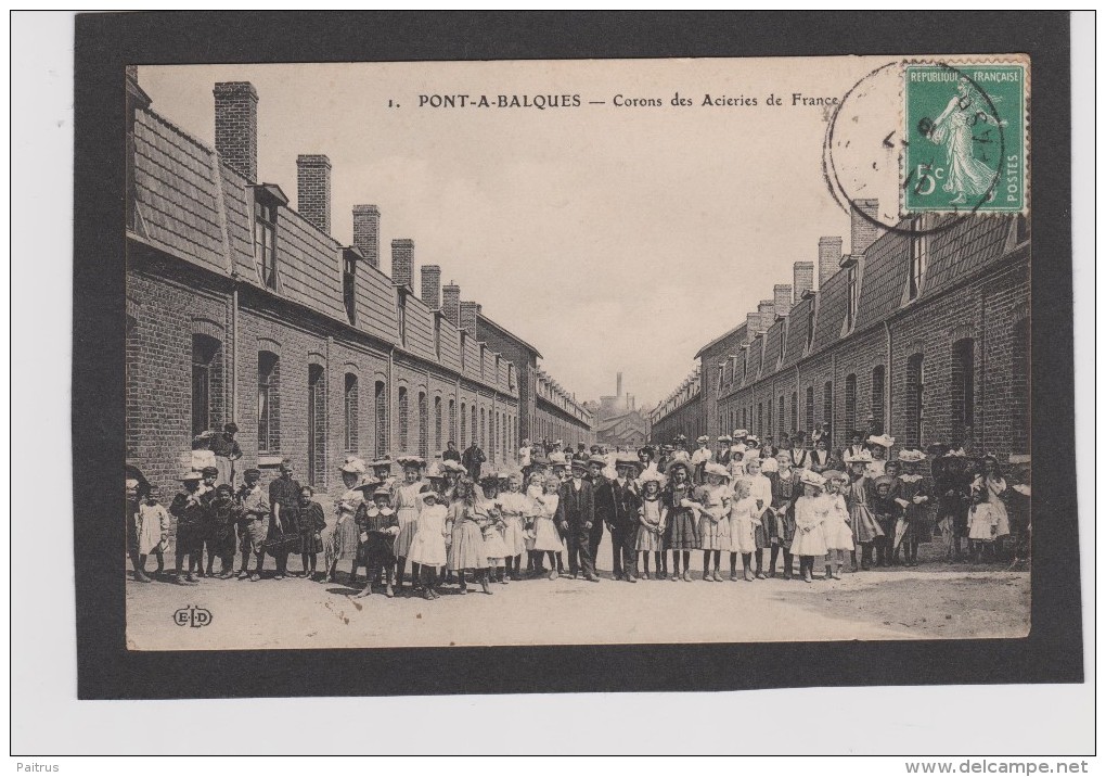 RARE !!! - ISBERGUES - PONT-A-BALQUES - Corons Des Acieries De France - Isbergues