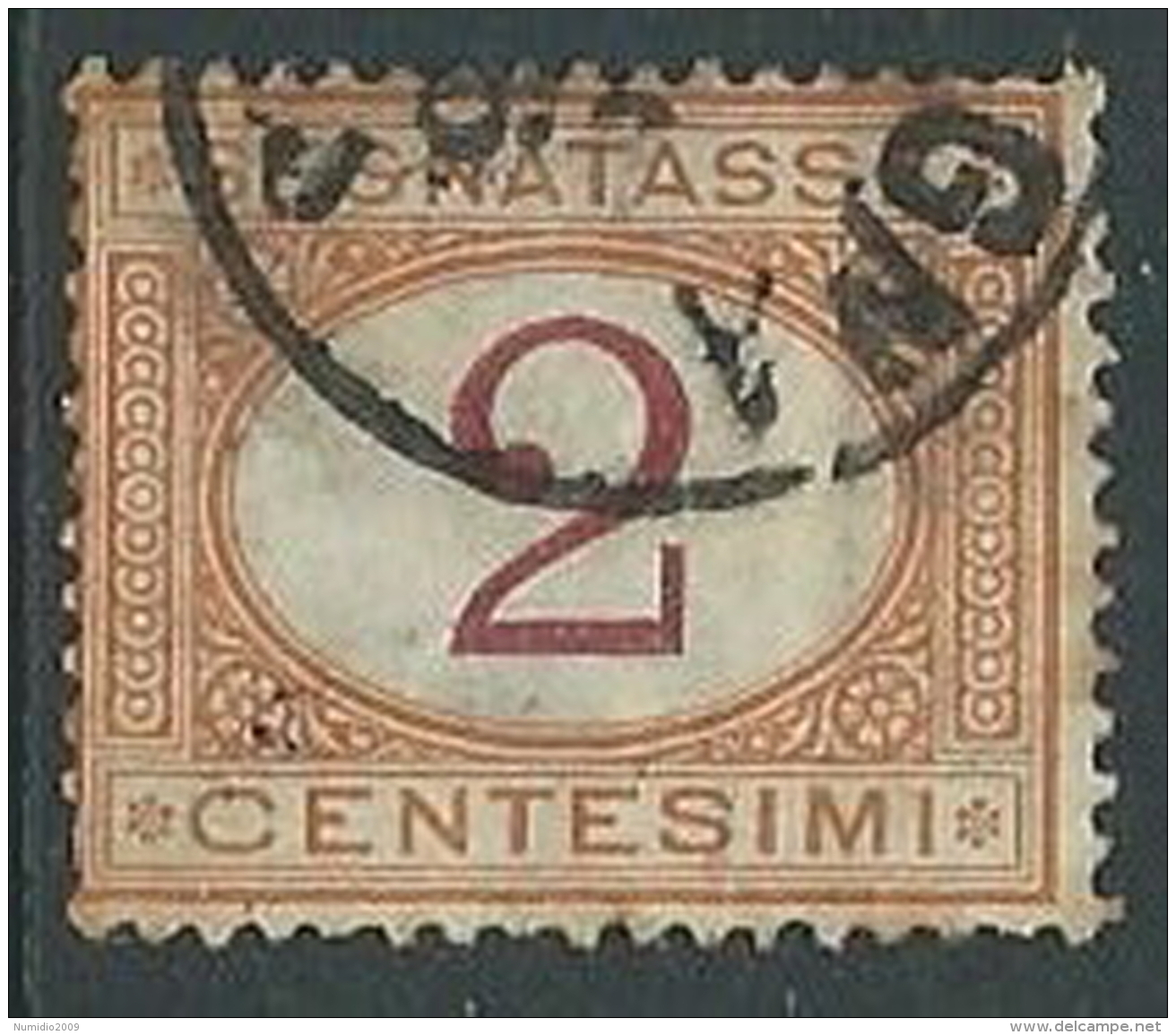 1870-74 REGNO USATO SEGNATASSE 2 CENT - U32-5 - Segnatasse