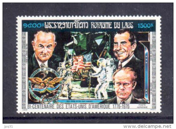 Laos PA 119B ** - Bicentenaire Des Etats Unis - Nixon, Ford, Johnson, Apollo 11 - Laos