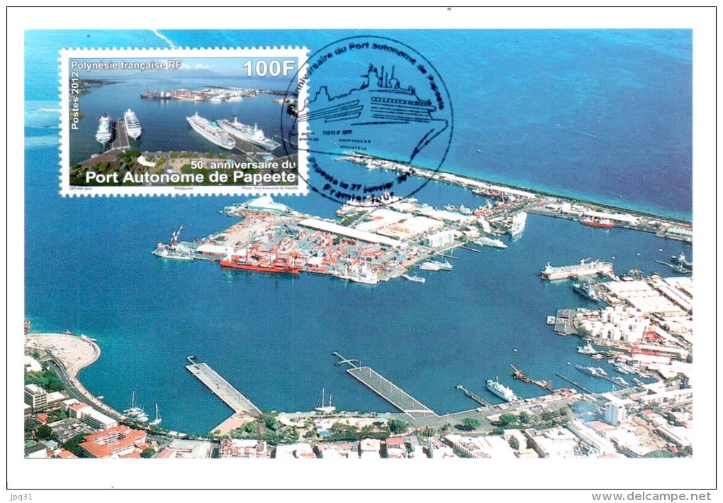 2 Cartes PJ - 50e Ann Port De Papeete - Papeete 27/01/2012 - Cartes-maximum
