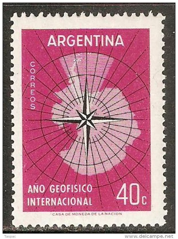 Argentina 1958 Mi# 684 ** MNH - International Geophysical Year / Map Of Antarctica - Neufs