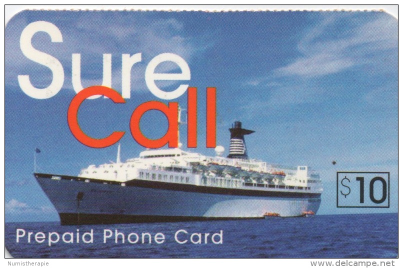 Sure Call Prepaid Phone Card $10 Cruise Croisière (Carton) - Boats