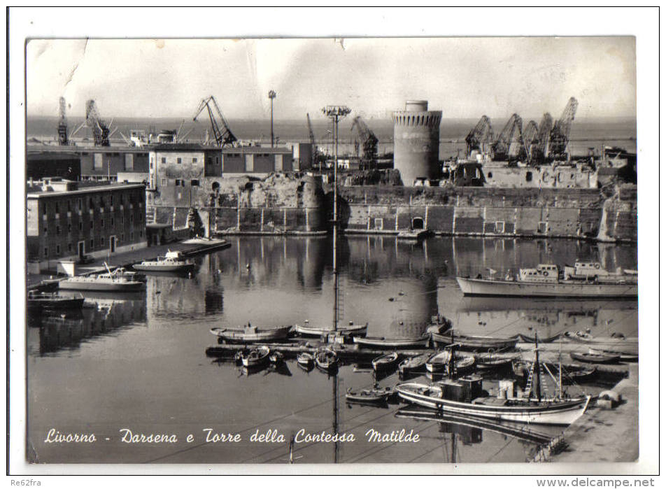 Livorno, Darsena E Torre Della Contessa Matilde - F.G. - Anni ´1950 - Livorno