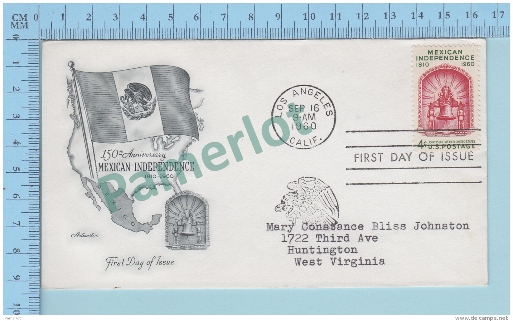 USA FDC PPJ - Cachet :150 Th Anniversary Mexican Independence  Cover Los Angeles 1960 Dc On A USA 4¢  -2 Scans - Autres & Non Classés