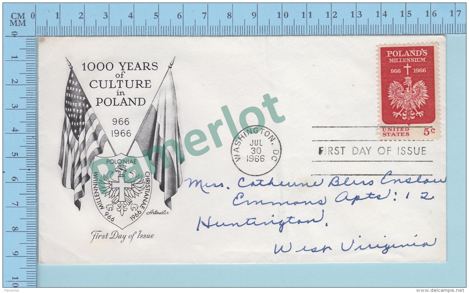 USA FDC PPJ - Cachet : 1000 Years Of Culture In Poland  Cover Washington 1966 DC.  On A USA 5¢  -2 Scans - Agriculture