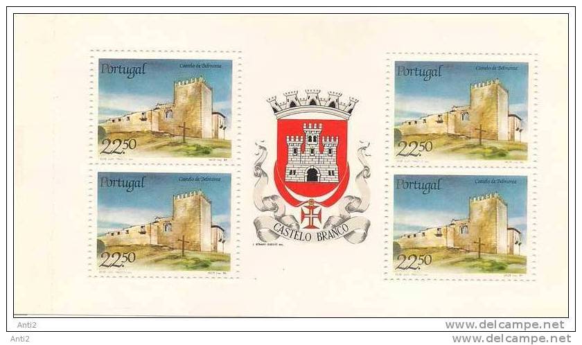 Portugal 1986 Fortresses And Castles, Castle Of Belmonto, Castello Branco, Mi 1699, Booklet Of Four, MNH(**) - Libretti