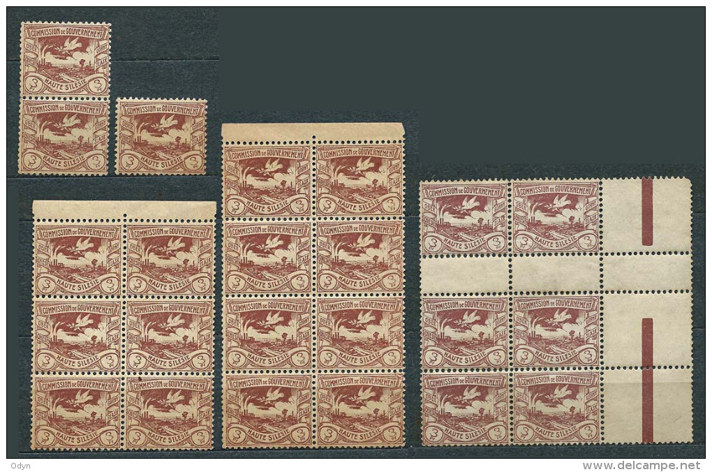 Poland 1920, Upper Silesia (Plebiscite) MiNr 14 **/* MNH/MH - Lot Of 23 Stamps + Blank Fields - Silésie