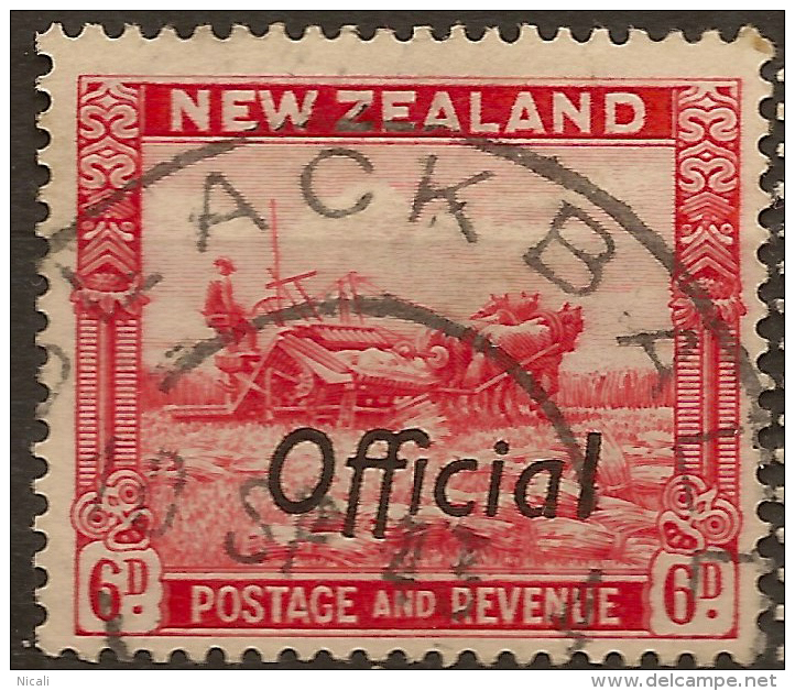 NZ 1936 6d Postmark Blackball SG O127c U #UK221 - Abarten Und Kuriositäten