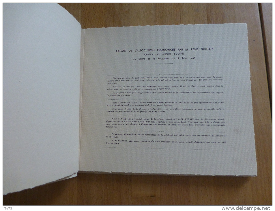 EUC - Album Souvenir Des Acieries électriques D´UGINE ( Savoie ) - Réception Des Médailles Du Travail 1956 - Autres & Non Classés