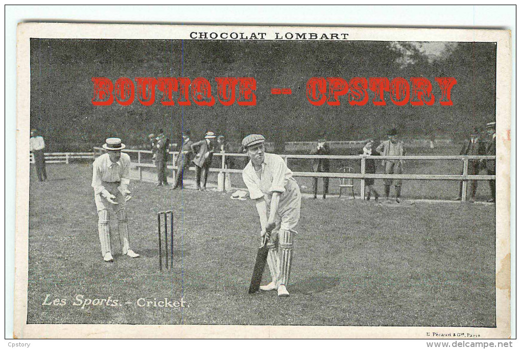 CRICKET - PUBLICITE CHOCOLAT LOMBART - SPORT GAMES - DOS SCANNE - Cricket