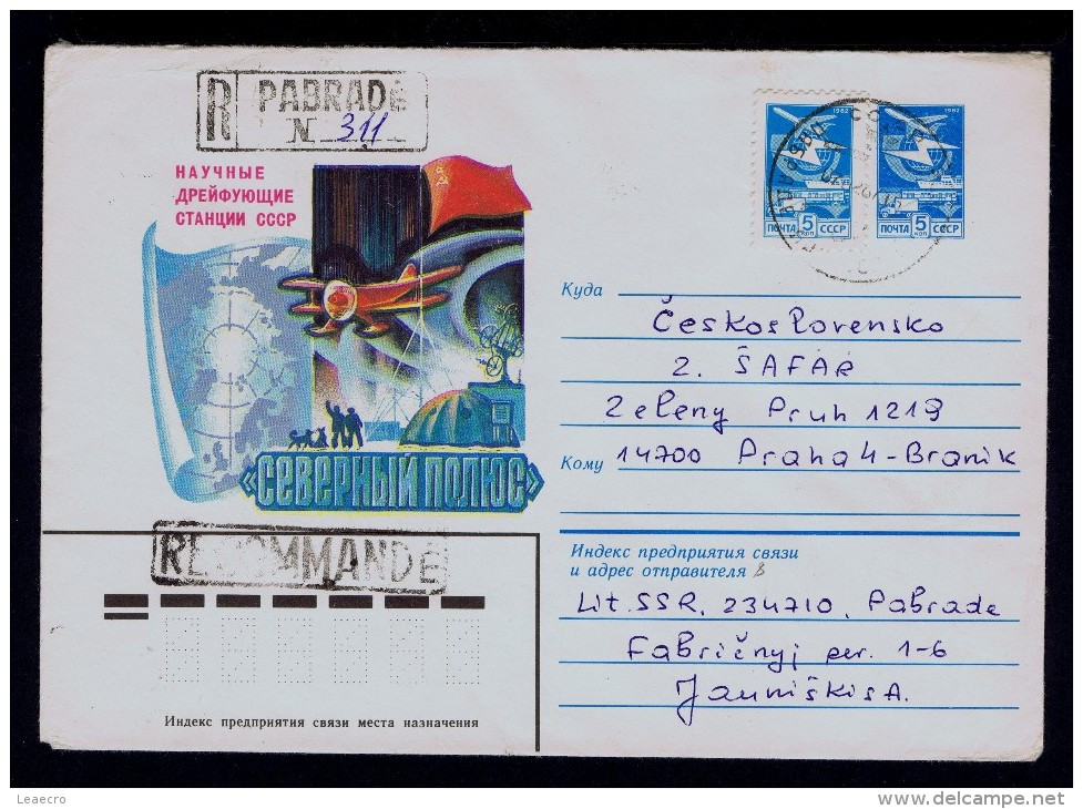 Dogs Aviation Explorateurs Polaire Militaria Telecommunications Cover Postal Stationery URSS 1983 Gc2088 - Preservare Le Regioni Polari E Ghiacciai