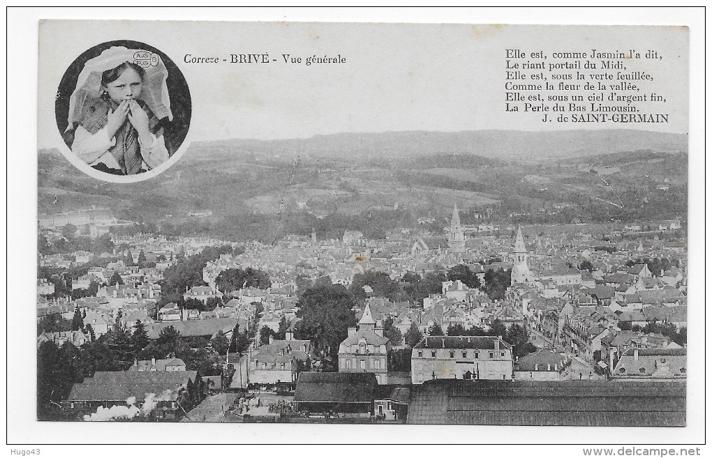 BRIVE EN 1917 - VUE GENERALE - CPA VOYAGEE - Brive La Gaillarde