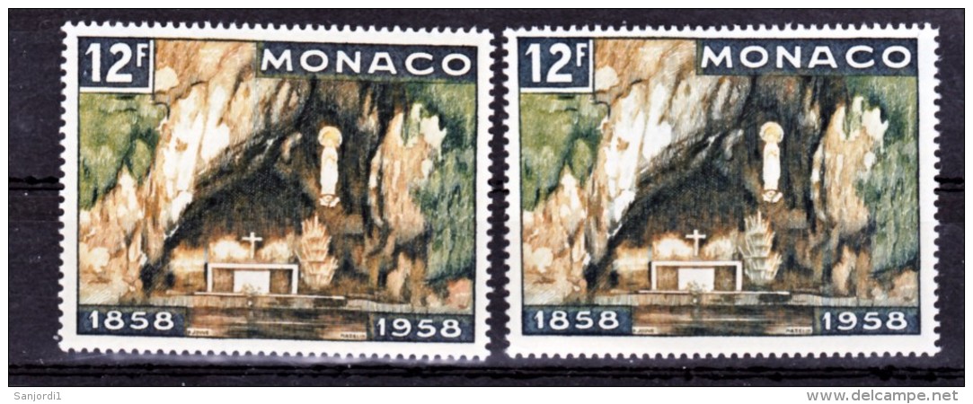 Monaco  498 Variété Monaco Souligné Et Normal Vitrail  Neuf ** TB  MNH Sin Charnela - Variétés