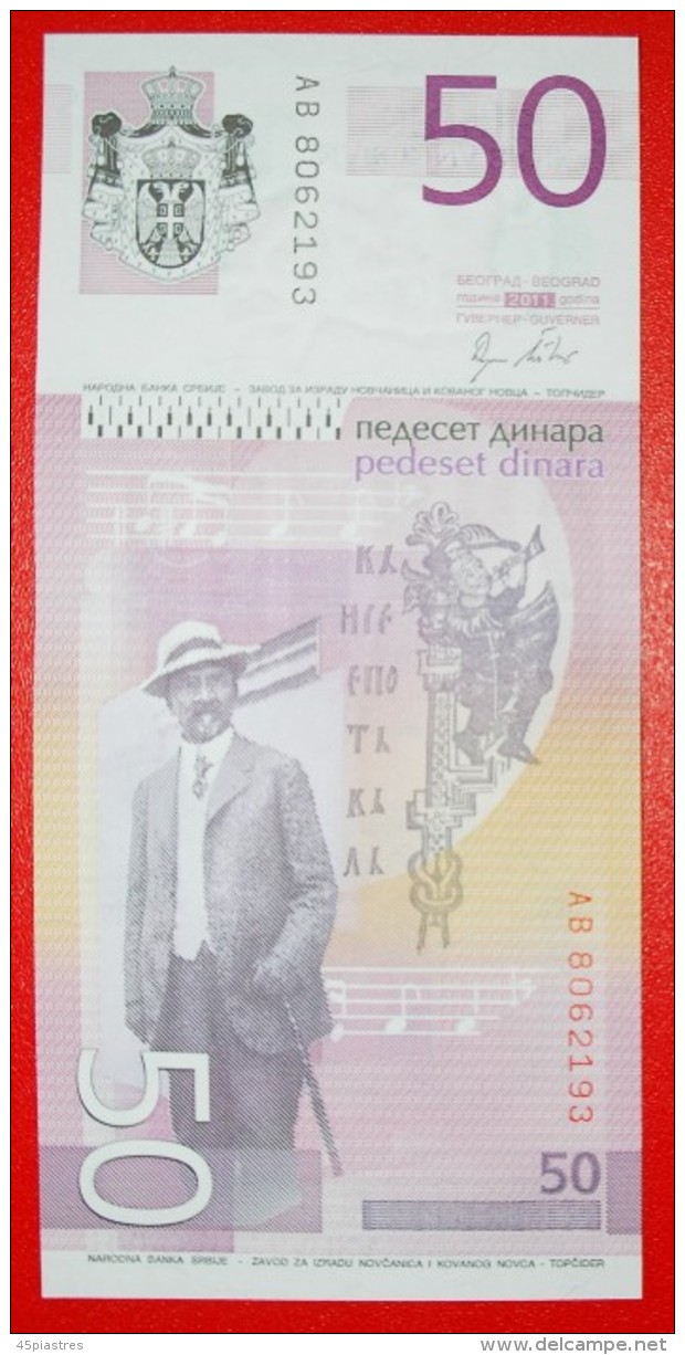 § MUSIC: SERBIA &#9733; 50 DINARS 2011! UNC CRISP! LOW START&#9733; NO RESERVE! Mokranjac (1856-1914) - Serbie