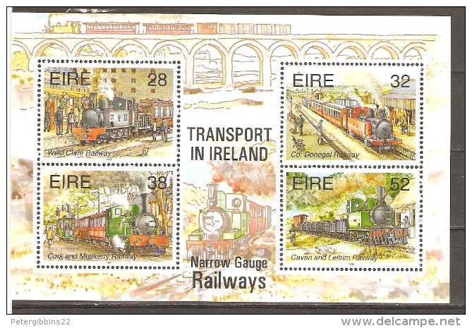 Ireland 1995 SG 945 Miniature Sheet, Irish Narrow Guage Railways Unmounted Mint - Gebruikt