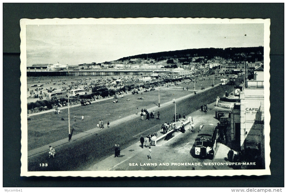 ENGLAND  -  Weston Super Mare  Sea Lawns And Promenade  Unused Vintage Postcard - Weston-Super-Mare