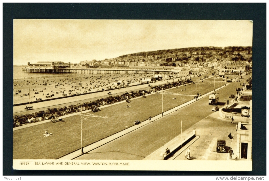 ENGLAND  -  Weston Super Mare  Sea Lawns And General View  Unused Vintage Postcard - Weston-Super-Mare