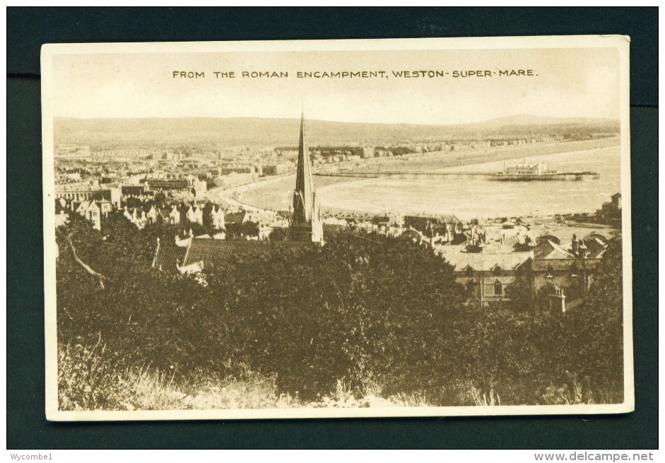 ENGLAND  -  Weston Super Mare  View From Roman Encampment  Unused Vintage Postcard - Weston-Super-Mare