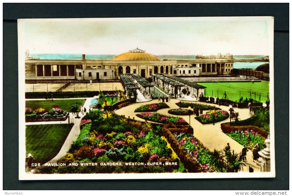 ENGLAND  -  Weston Super Mare  Pavilion And Winter Gardens  Used Vintage Postcard As Scans - Weston-Super-Mare