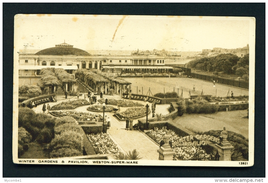 ENGLAND  -  Weston Super Mare  Winter Gardens And Pavilion  Used Vintage Postcard As Scans - Weston-Super-Mare