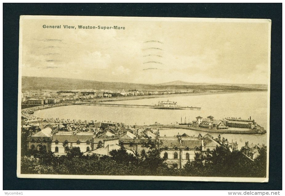ENGLAND  -  Weston Super Mare  General View  Used Vintage Postcard As Scans - Weston-Super-Mare