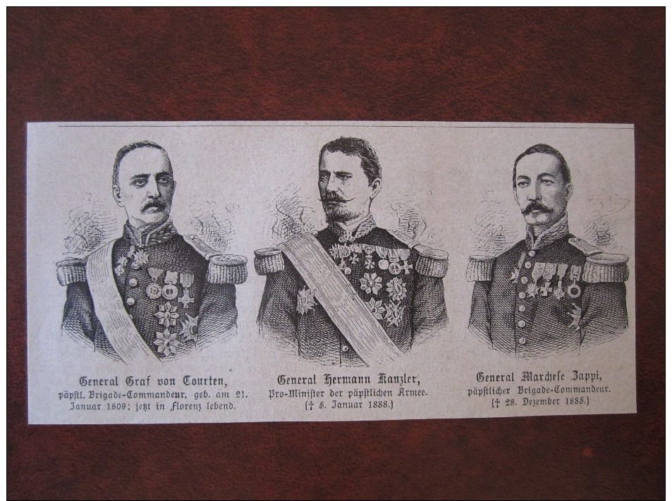 Papst Pope Brigade General Graf Von Courten Hermann Kanzler Marchese Bappi Zeitung Newspaper Clipping Journal - Politieke En Militaire Mannen