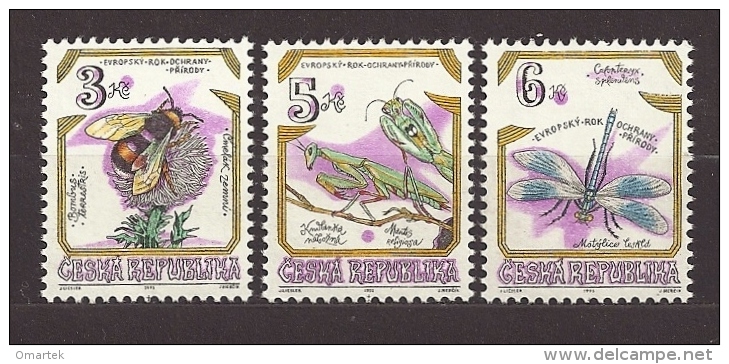 Czech Republic Tschechische Republik  1995 MNH ** Mi 73-75 Sc 2951-2953 Geschützte Insekten. Endangered Insects. - Unused Stamps