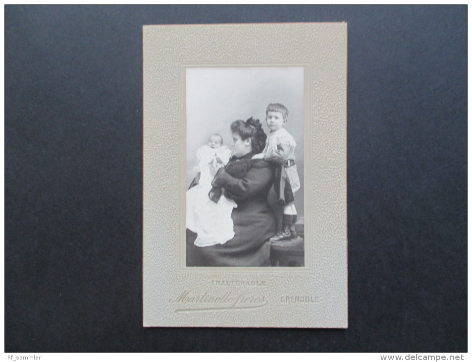 Altes Foto Ca. 1900?! Martin Otto Freres. Grenoble. Mutter Mit 2 Kindern. Baby. Kleiner Junge! Guter Zustand!! - Alte (vor 1900)