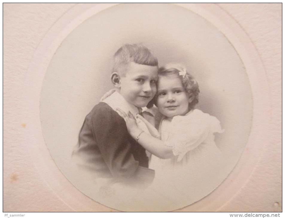 Altes Foto 1907 Martin Otto Freres Grenoble. 2 Kleine Kinder / Geschwister. Jack Et Solange. Ordentlicher Zustand - Alte (vor 1900)