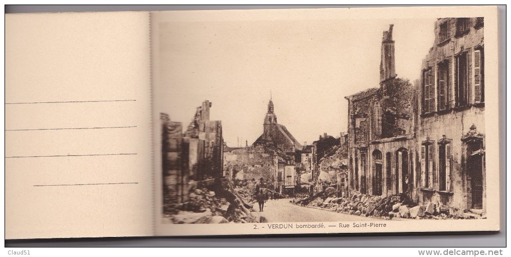VERDUN (55)Ses Ruines Glorieuses -Carnet De 15 Cartes (toutes Scannées)nombreuses Cartes Animées - Verdun