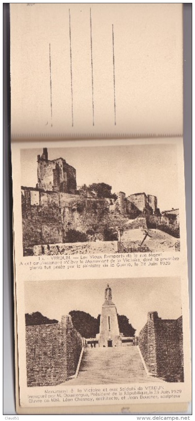 VERDUN (55)Ses ruines glorieuses -Carnet de 15 cartes (toutes scannées)nombreuses cartes animées