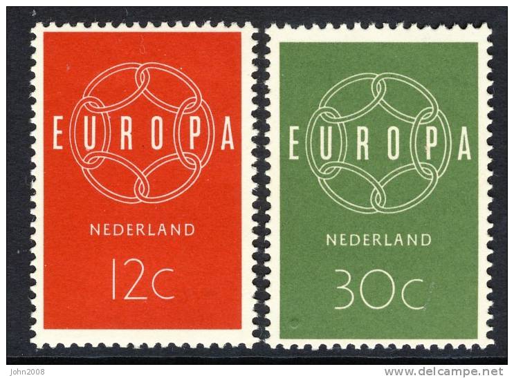 Niederlande / Netherlands 1959 : Mi 735/736 *** - Europa / Europe - Unused Stamps