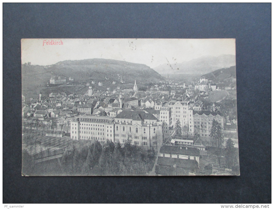 AK 11.12.1913 Österreich Feldkirch Verwendet In Liechtenstein Nr. 1x MeF Reko / R-Zettel Schaan 472. RAR!!! - Covers & Documents