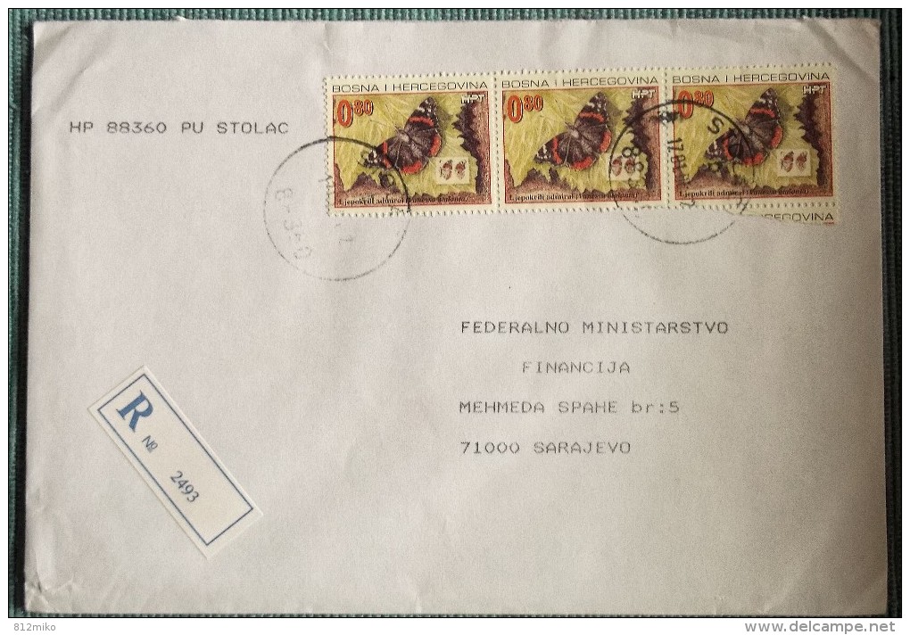 BOSNIA  KROAT ADMIN. Nice Cover 2001 Y. - Papillons