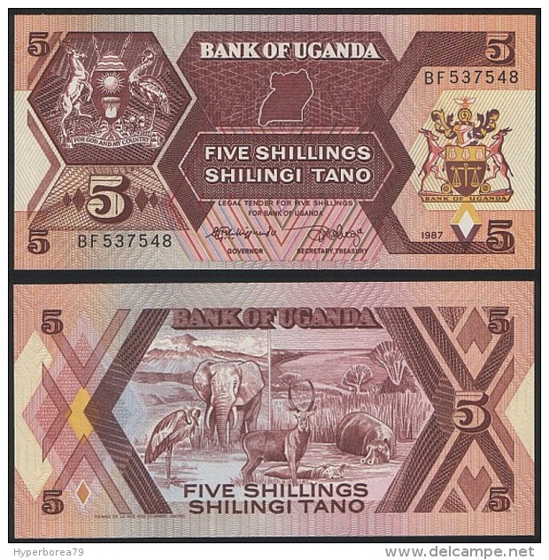 Uganda P 27 - 5 Shillings 1987 - UNC - Uganda