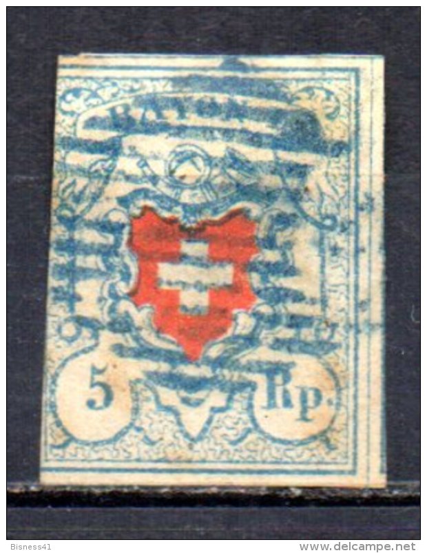 BC / Suisse  : N° 20 Oblitéré   Cote 150,00€ ,  Album 12 - 1843-1852 Federal & Cantonal Stamps