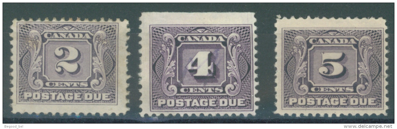CANADA - 1906 - MH/* - DUE STAMPS Yv 2-4 Sg D3 D5 D6 Mi 2-4  - Lot 13966 - Portomarken