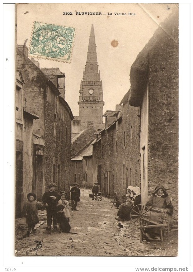 PLUVIGNER - Vieille Rue - Carte Animée KARTEN BOST 1905 - Vente Directe - Pluvigner